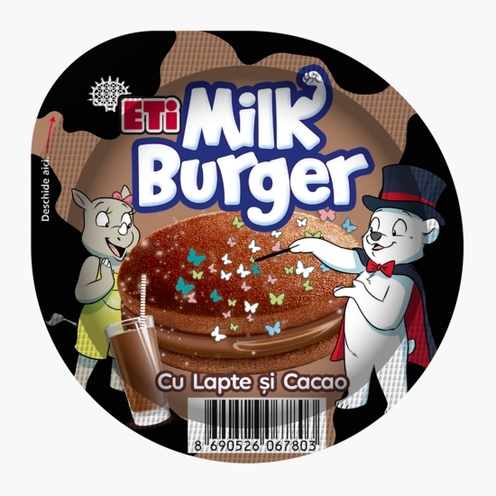 Prăjitură Milk Burger cu cacao, miere și cremă de lapte 35g