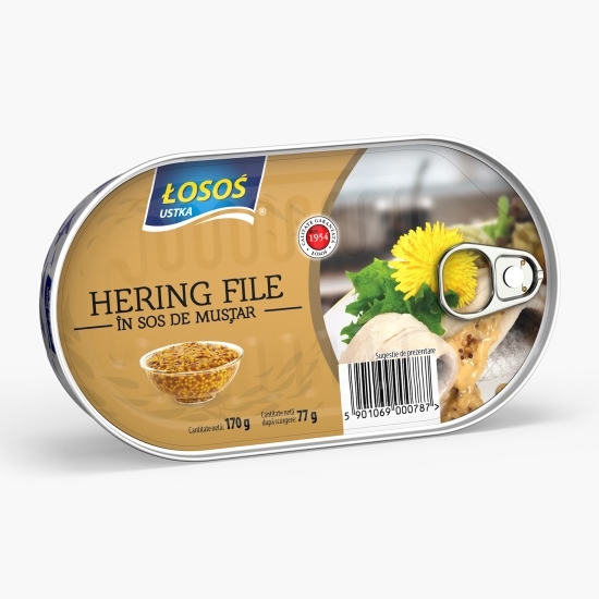 Hering file în sos de muștar 170g