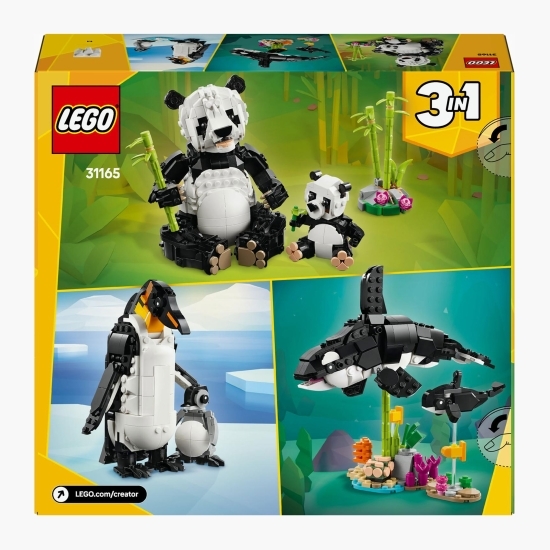 Animale sălbatice: Familia de urși panda, 31165 Creator 3 în 1, 626 piese, +8 ani