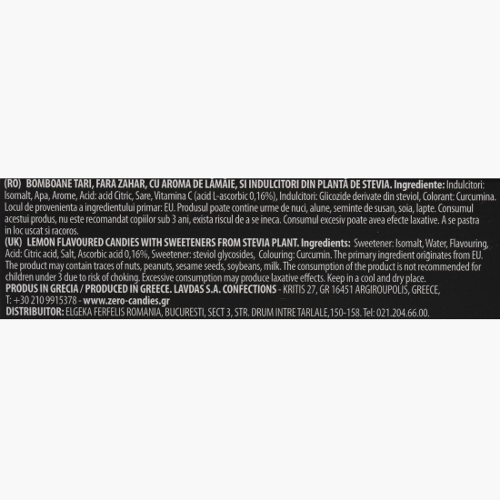 Bomboane fără zahăr cu aromă de lămâie 32g