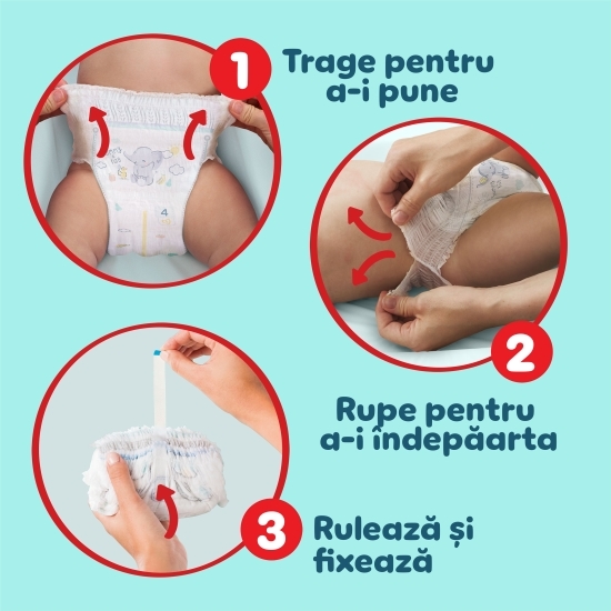 Scutece chiloțel Premium Care Pants, mărimea 4, 9-15kg, 22 buc