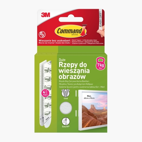 Sistem tip arici susținere tablouri Command, mari, max 7.2kg, 4 perechi