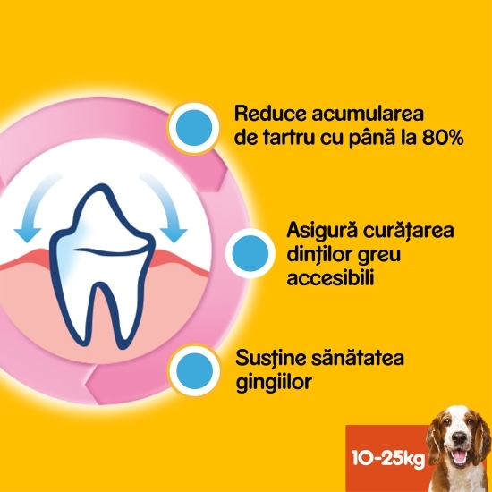 Batoane dentare pentru câini de talie medie, 7 buc, 180g, DentaStix 
