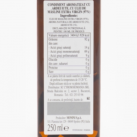 Condiment cu ulei extravirgin aromatizat cu ardei iute 250ml