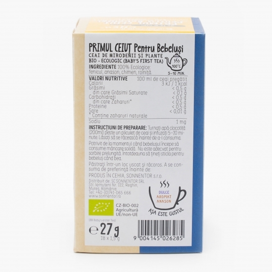 Ceai eco „Îngerașii ștrengari - Primul ceiuț pentru bebeluși” 18 plicuri