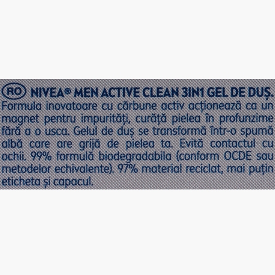 Set cadou: Gel de duș Men Activ Clean 250ml + Deodorant spray pentru bărbați Men Invisible Black&White Power 150ml