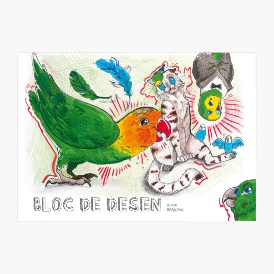 Bloc desen A4 Niște amici simpatici 16 file, 120g