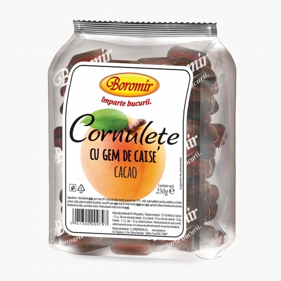 Cornulețe cu gem de caise și cacao 250g