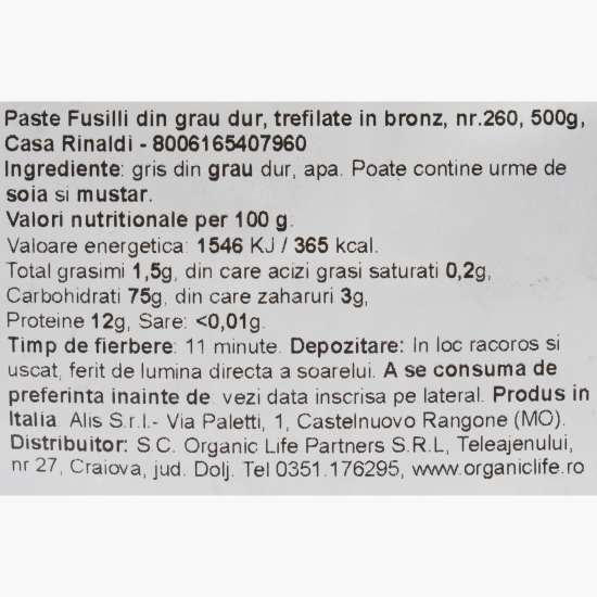Paste fusilli din grâu dur 500g