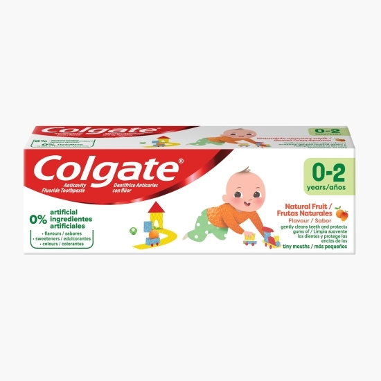 Pastă de dinți pentru copii cu fluor, vârstă 0-2 ani, cu aromă de portocale și mango, 50ml