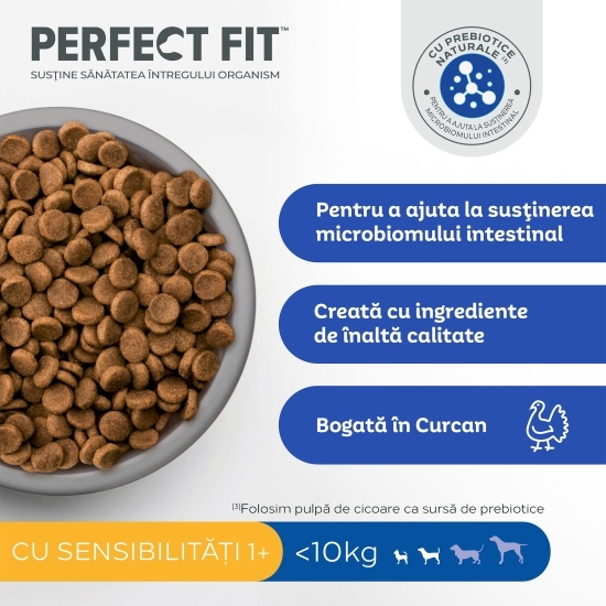 Hrană uscată pentru câini adulți de talie mică, 1.4Kg, Sensitive 1+, cu curcan