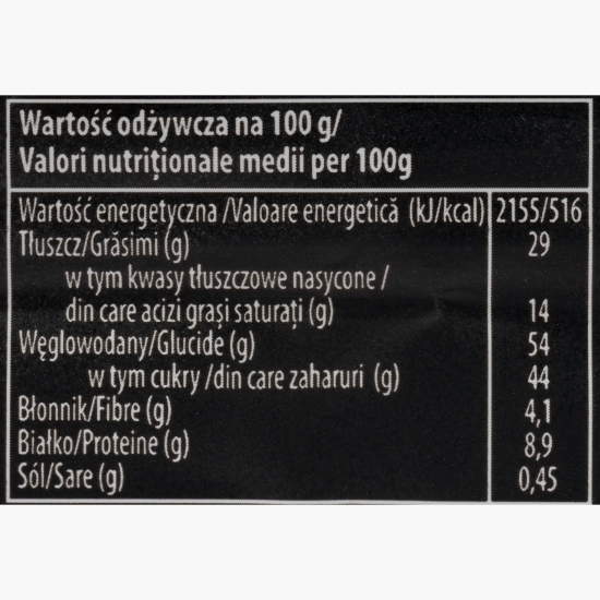 Baton cu glazură de ciocolată albă și interior cu arahide, caramel și nuga 36g