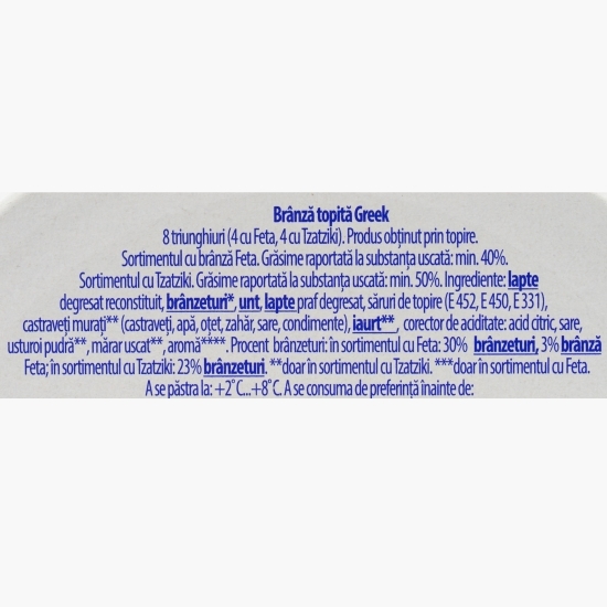 Brânză topită triunghiuri Greek cu feta și tzatziki 140g