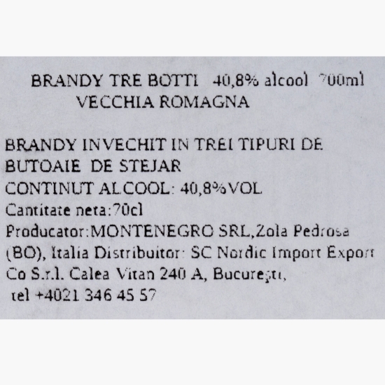 Brandy Tre Botti, 40.8% alc. 0.7l + cutie