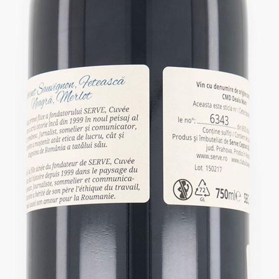 Vin roșu sec Cabernet Sauvignon, Merlot & Fetească Neagră, 14.5%, 0.75l