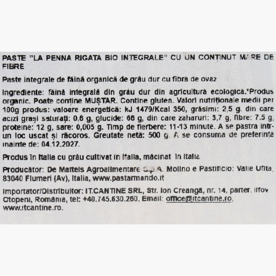 Paste La penna rigata int. eco, 500g