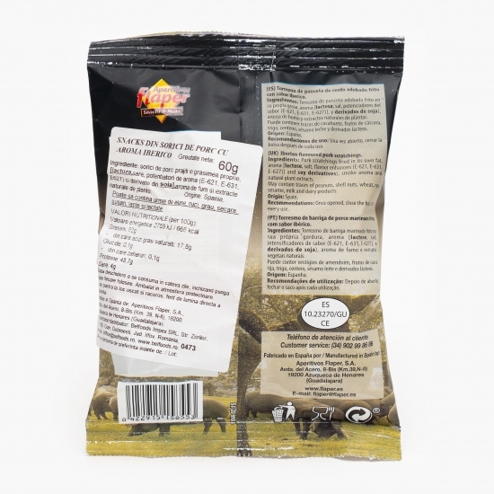 Snacks din șorici de porc cu aromă iberico 60g