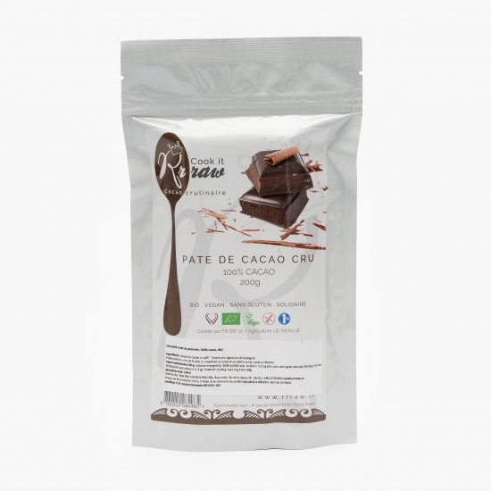 Tabletă cacao crudă de patiserie, 100% cacao eco 200g