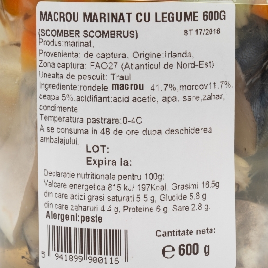 Macrou marinat cu legume 600g
