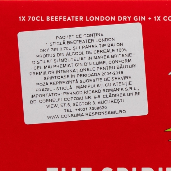 Gin London Dry 40% alc. 0.7l + pahar