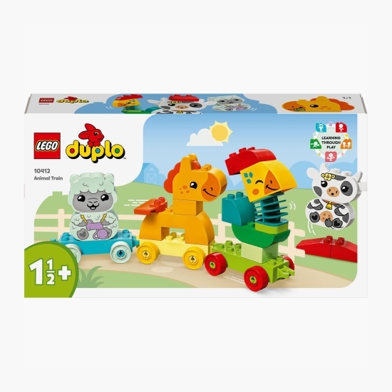 Tren cu animale, 10412 Duplo, 19 piese, +18 luni