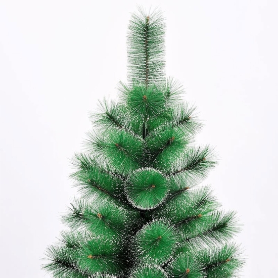 Brad artificial de Crăciun tip pin nins, pentru interior/exterior, înălțime 150 cm, verde, suport metalic