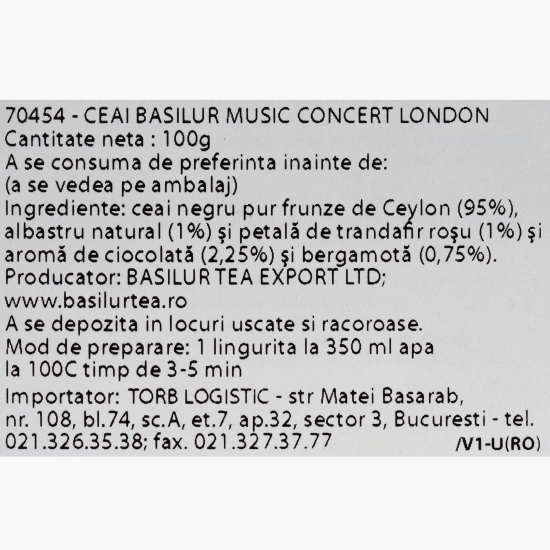 Ceai negru Music Concert London, în cutie muzicală 100g