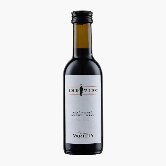Vin roșu sec Individo Rară Neagră, Malbec & Syrah, 14%, 187ml
