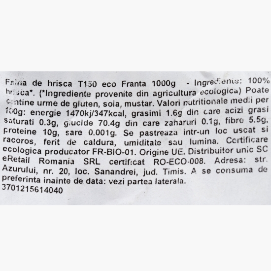 Făină eco de hrișcă T150, 1kg