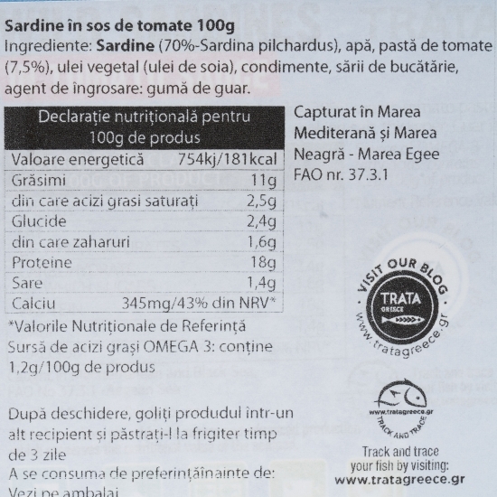 Sardine în sos de tomate 100g