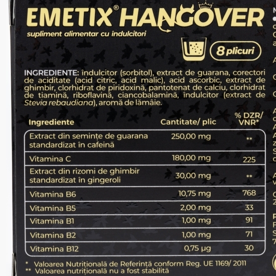 Hangover - Supliment alimentar cu îndulcitori 8 plicuri