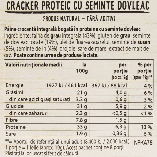 Crackers proteici cu semințe de dovleac 150g