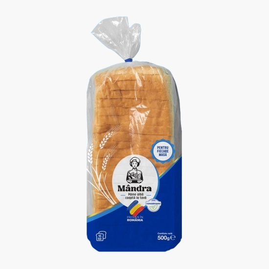 Pâine albă coaptă la tavă 500g