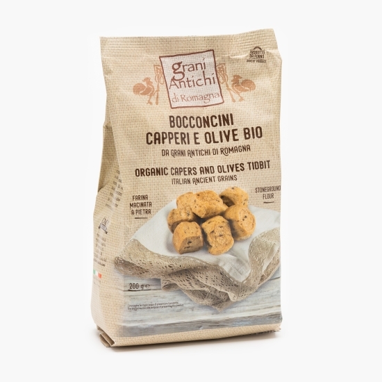 Cubulețe eco din grâu măsline capere și ulei de măsline 200g