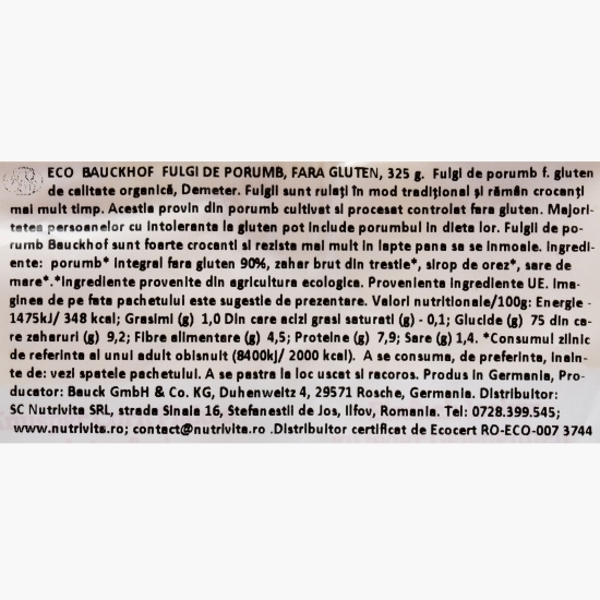 Fulgi de porumb eco Corn Flakes, fără gluten 325g