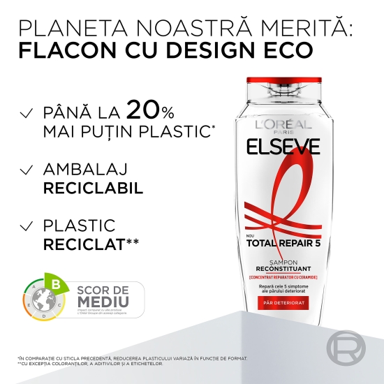 Șampon reconstituant pentru păr deteriorat, Total Repair 5, 400ml
