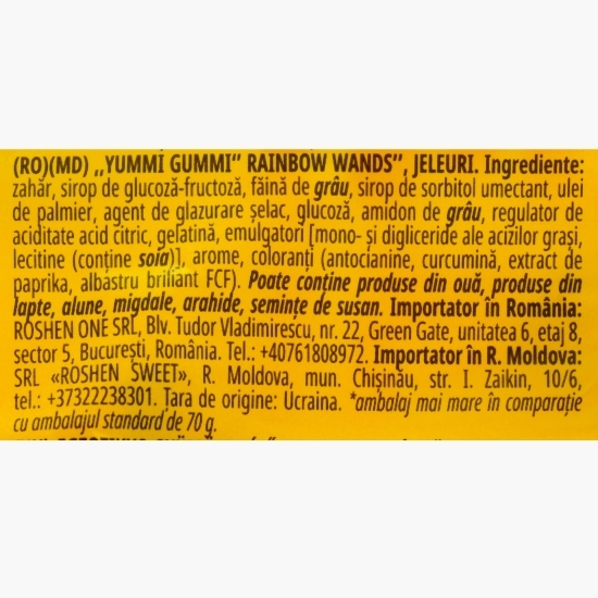 Jeleuri Yummi Gummi Rainbow Wands 165g