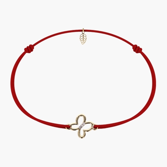 Mărțișor brățară fluture, placat cu aur