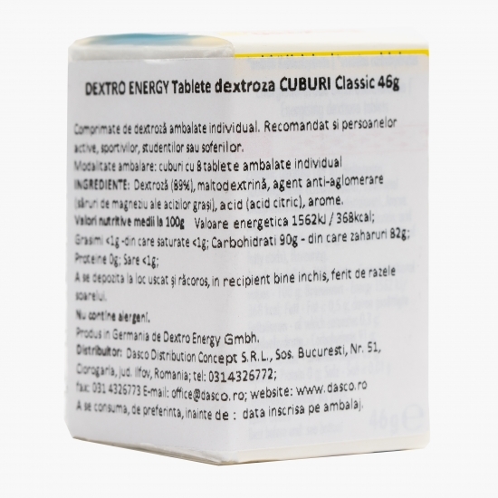 Tablete dextroză cuburi Classic 46g