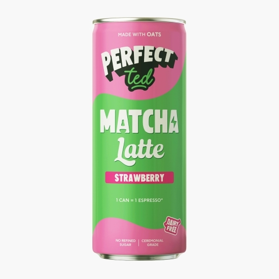 Matcha latte cu aromă de căpșuni, ready to drink, 250ml
