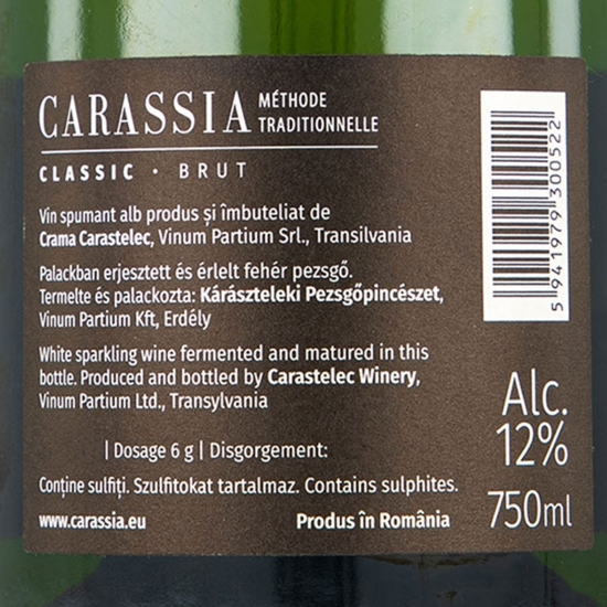Vin spumant alb brut Classic, 12%, 0.75l