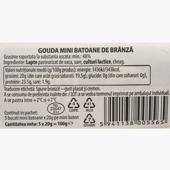 Brânză Gouda mini batoane 5x20g