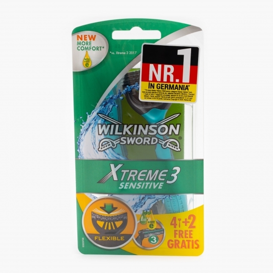 Aparat de ras cu 3 lame flexibile Xtreme3 Sensitive 6 buc