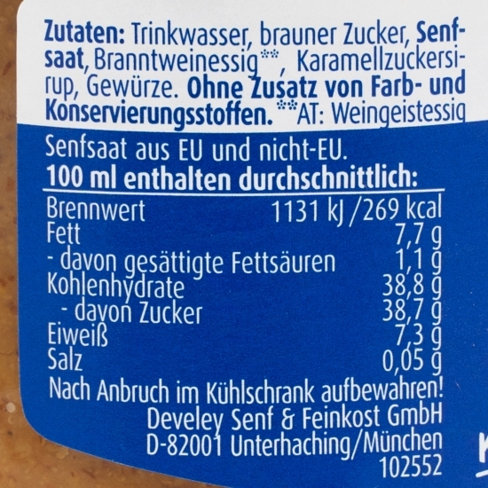 Muștar tipic bavarez dulce 250ml