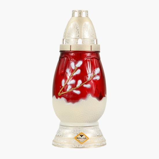 Candelă din sticlă în formă de ou, pictată manual, diverse culori