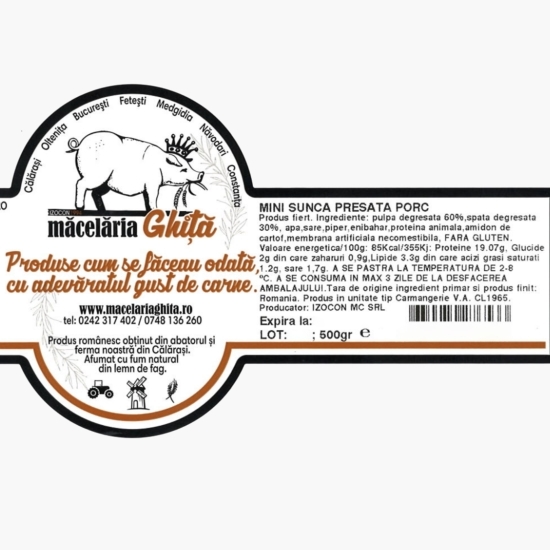 Mini șuncă presată de porc 500g
