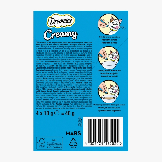 Recompense pentru pisici, 4x10g, Creamy Somon