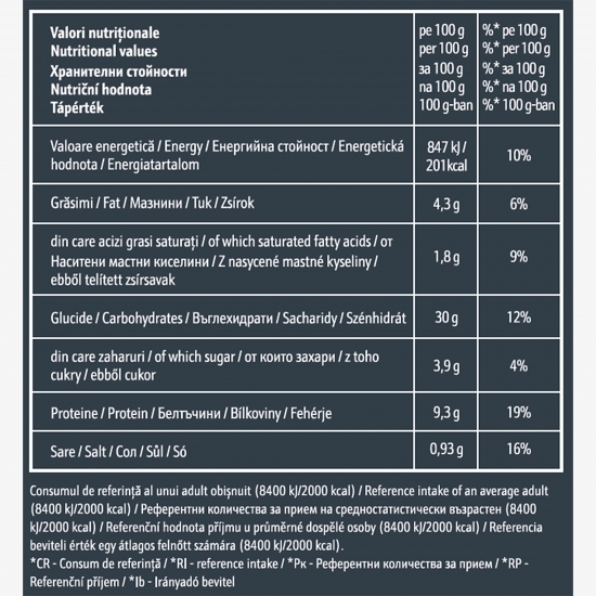 Pizza cu șuncă și ciuperci 425g