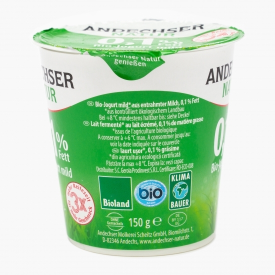 Iaurt ușor eco 0.1% grăsime 150g
