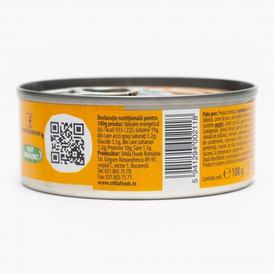 Pate porc rețetă Ionuț 100g